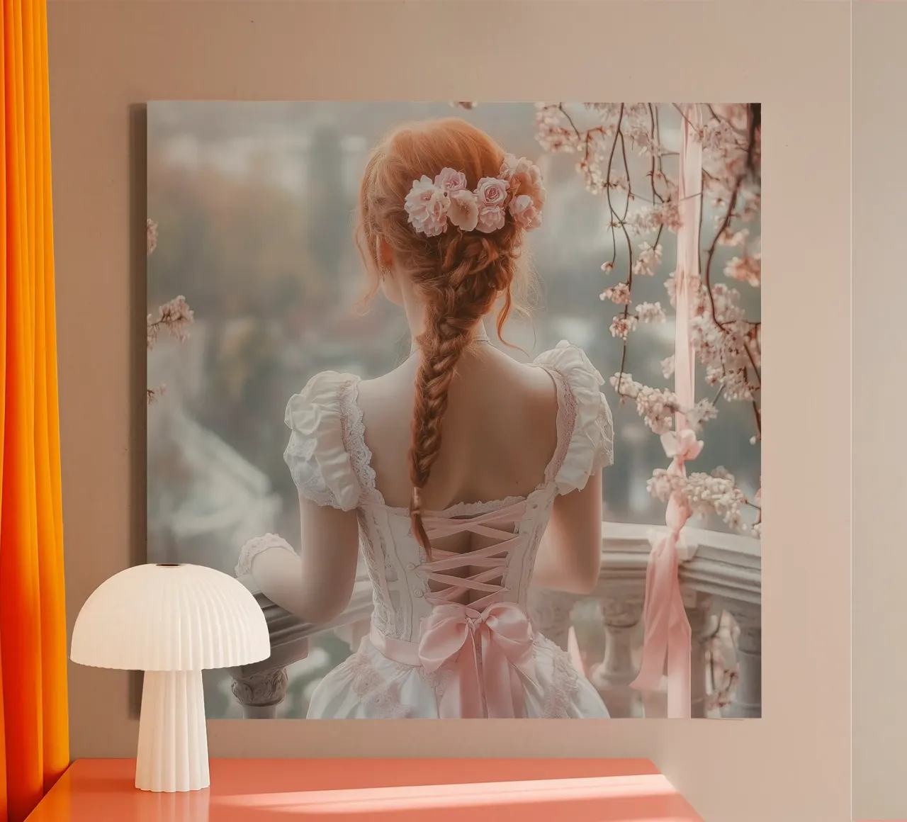 Sussurri in rosa tela con Cornice a cassetta da StillVibe Home
