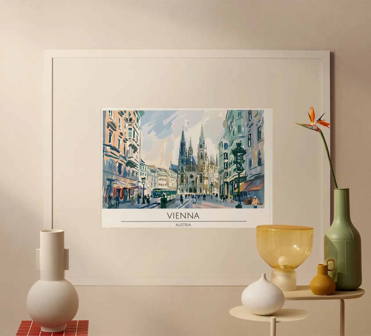 Wien Votivkirche Retro Reiseplakat Poster von homdeco
