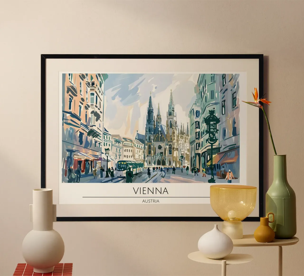Wien Votivkirche Retro Reiseplakat Poster von homdeco