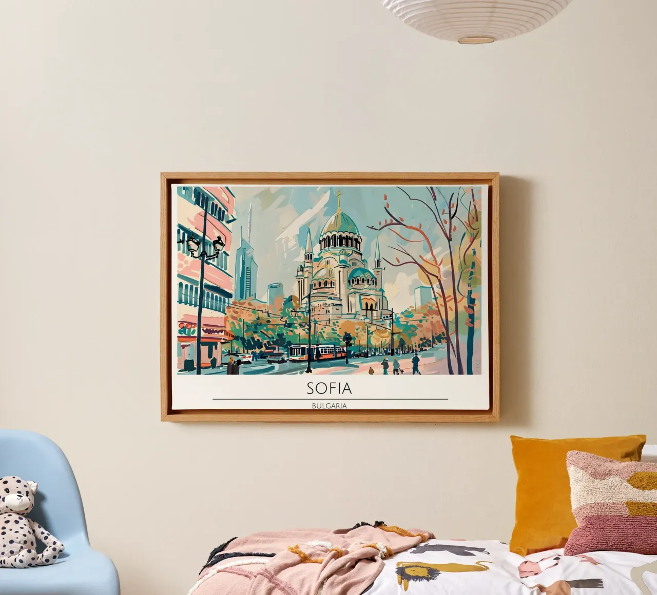 Poster della Cattedrale di Sofia San Alexander Nevsky tela con Cornice a cassetta da homdeco