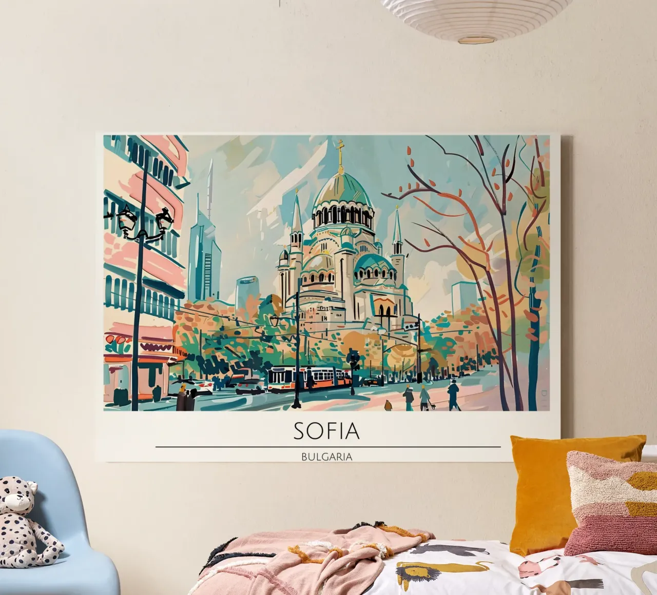 Poster della Cattedrale di Sofia San Alexander Nevsky tela con Cornice a cassetta da homdeco