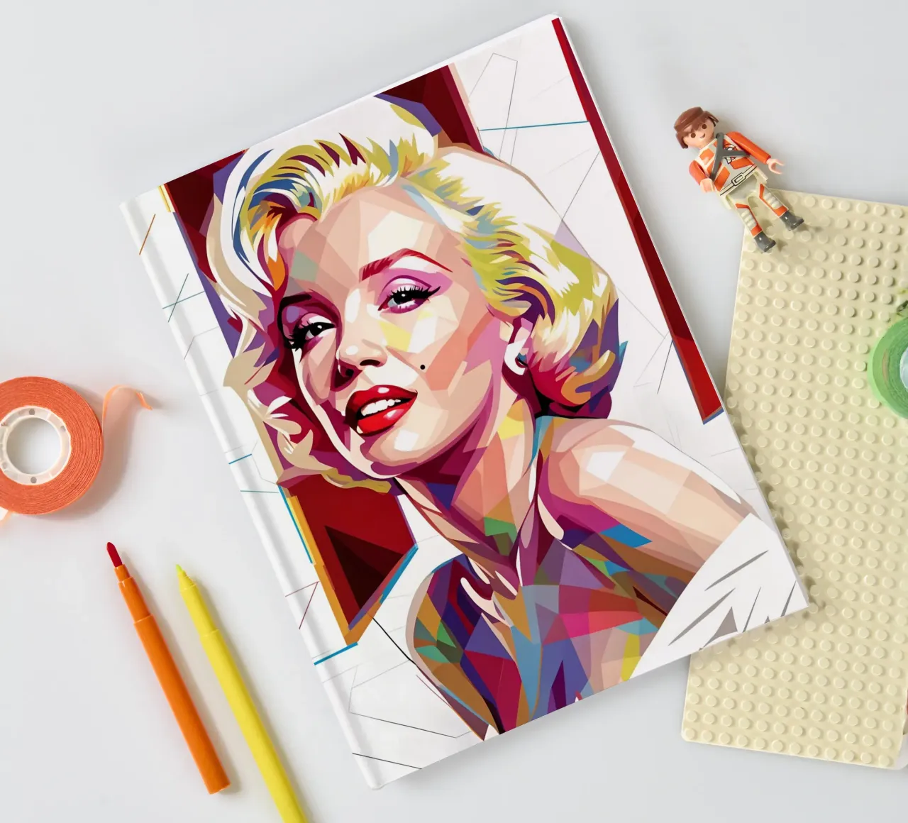 Marilyn Monroe portrait wpap art notebook by BONANZA