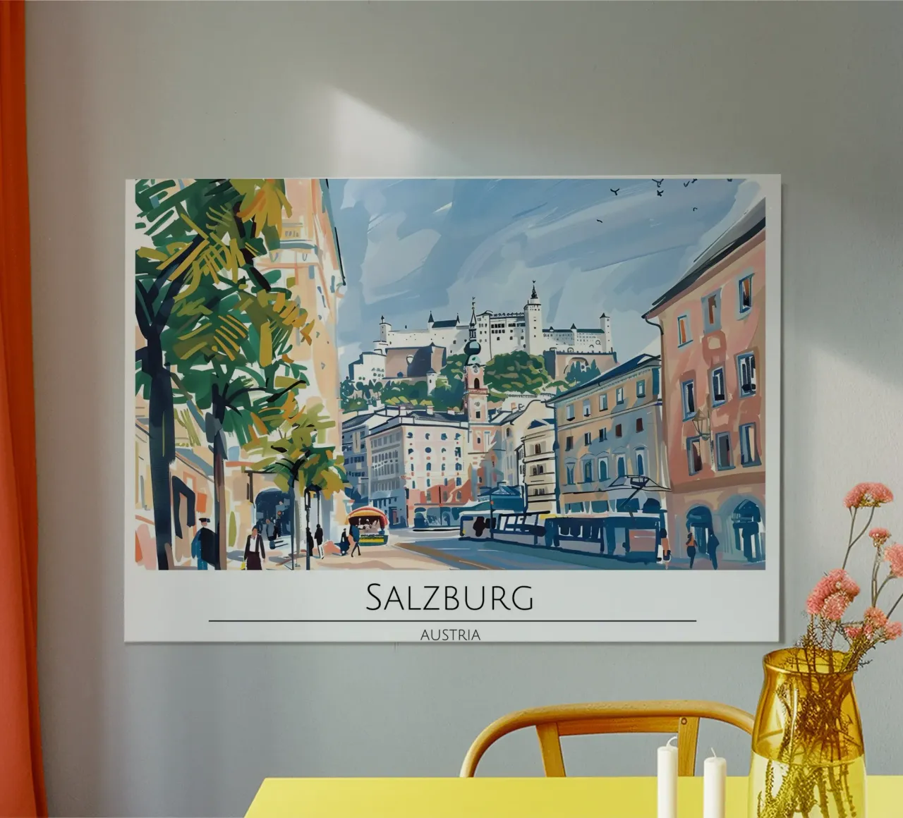 Poster retrò della fortezza di Salisburgo Hohensalzburg poster da homdeco