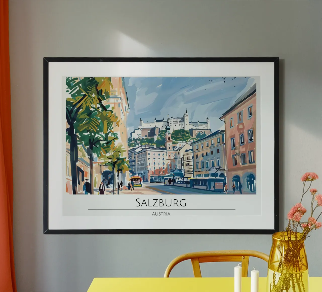Poster retrò della fortezza di Salisburgo Hohensalzburg poster da homdeco
