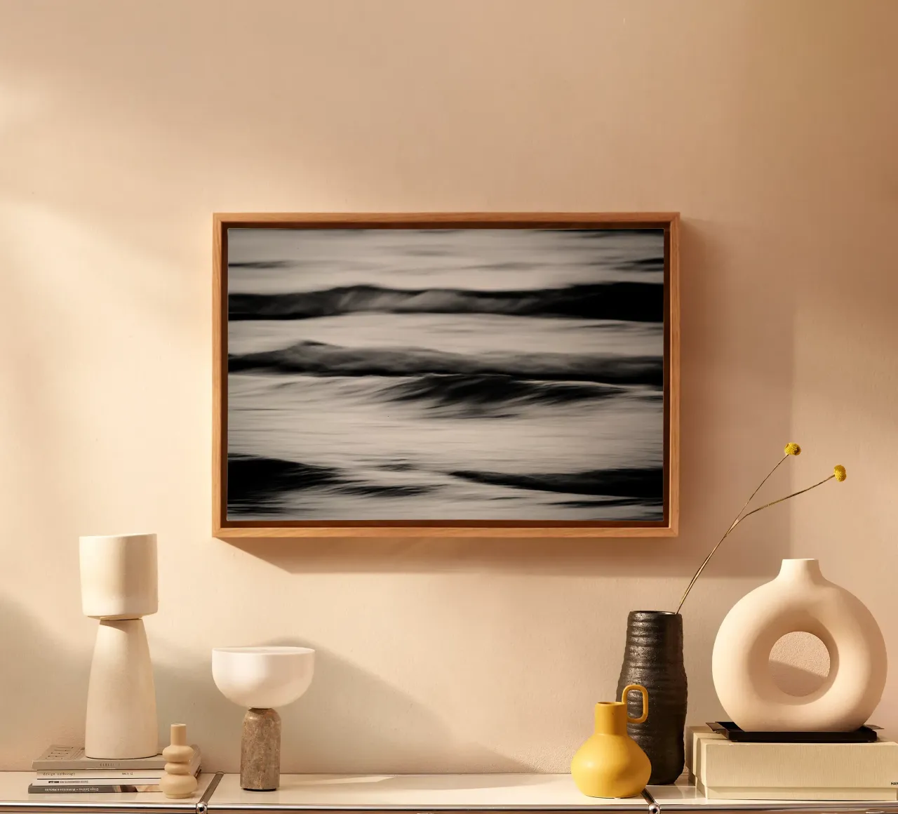 Golven II canvas met Baklijst van Tal Paz-Fridman