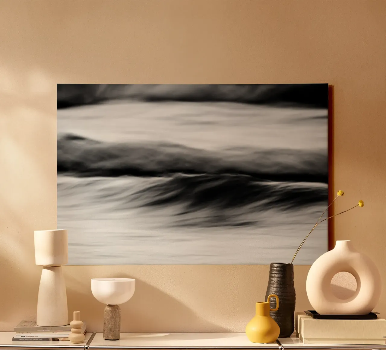 Golven II canvas met Baklijst van Tal Paz-Fridman