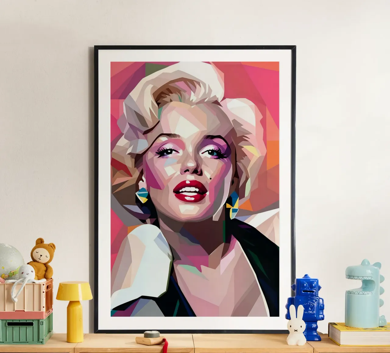 Marilyn Monroe ritratto wpap poster con telaio in plastica da BONANZA