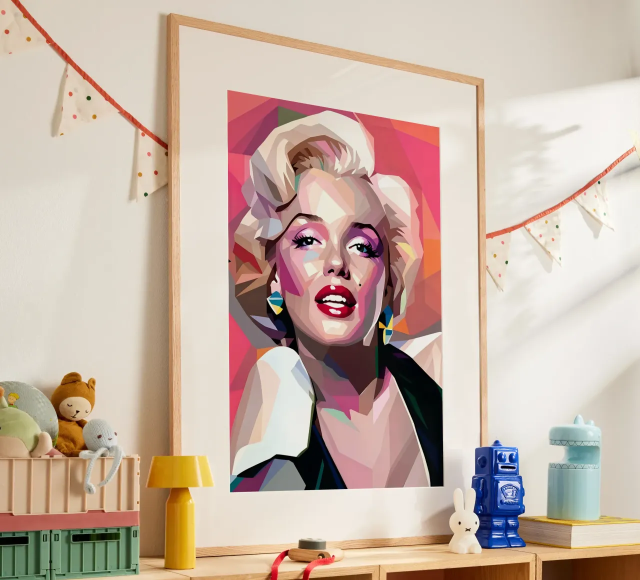 Marilyn Monroe ritratto wpap poster con telaio in plastica da BONANZA