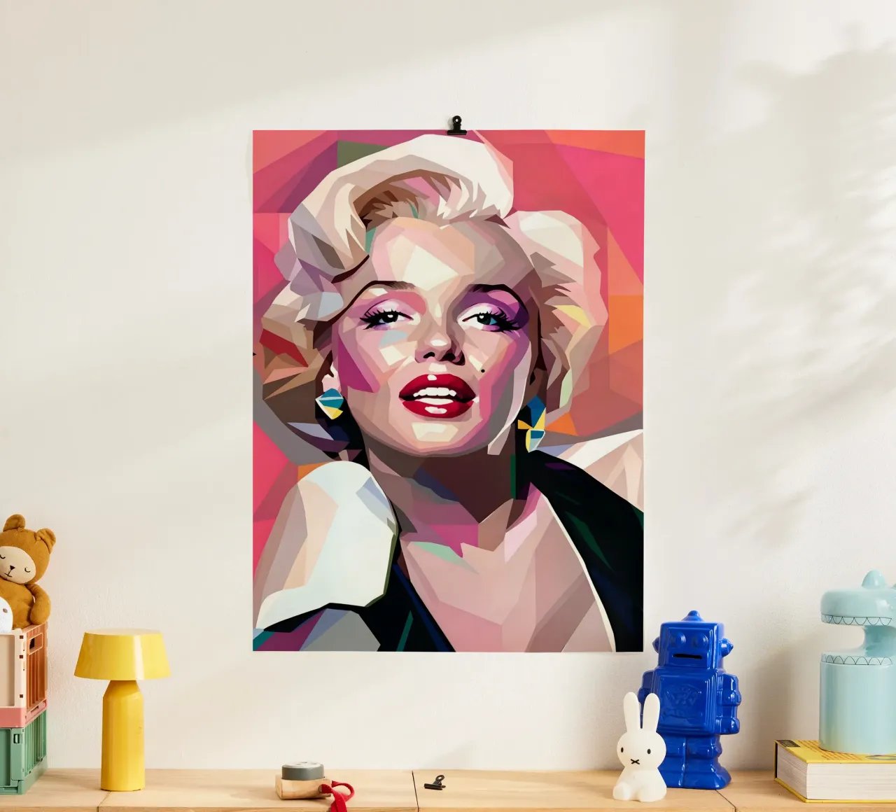 Marilyn Monroe ritratto wpap poster con telaio in plastica da BONANZA