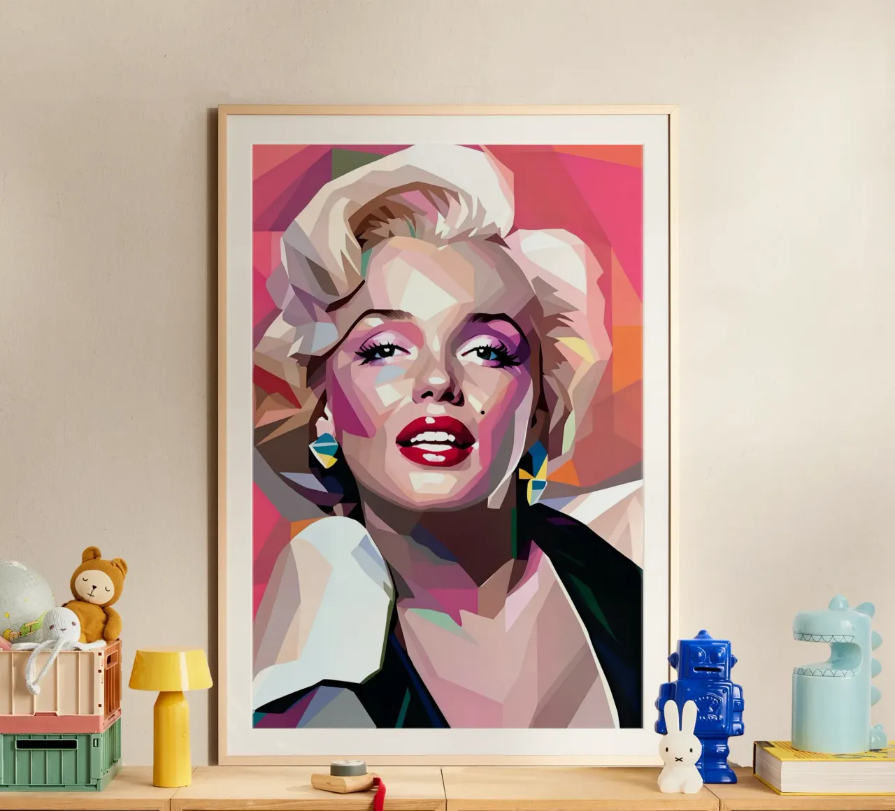 Marilyn Monroe ritratto wpap poster con telaio in plastica da BONANZA