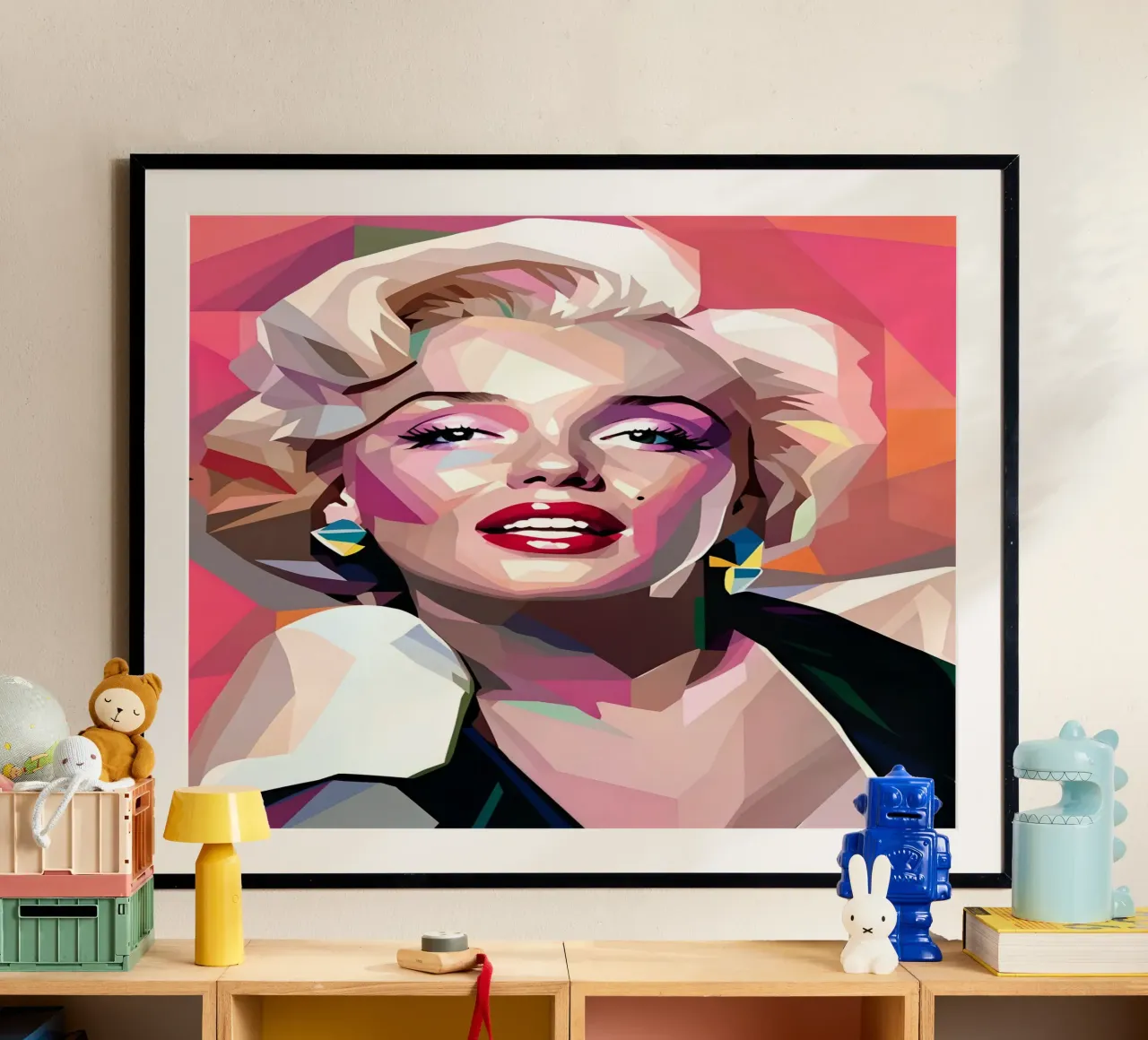 Marilyn Monroe ritratto wpap poster con telaio in plastica da BONANZA
