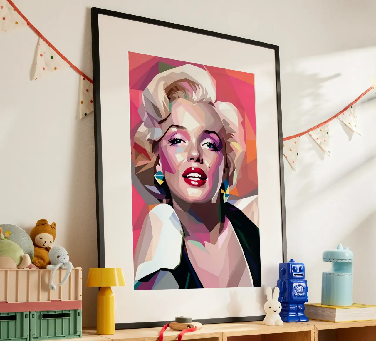 Marilyn Monroe ritratto wpap poster con telaio in plastica da BONANZA