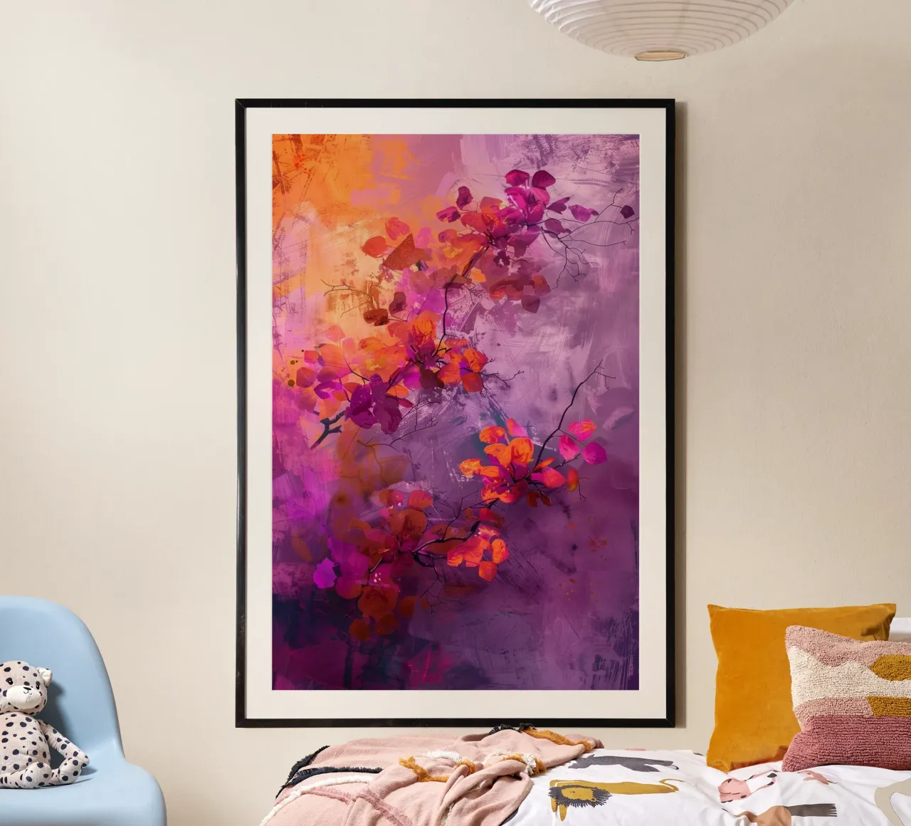 Floral Burst poster con telaio in plastica da Mosaic Dialogue