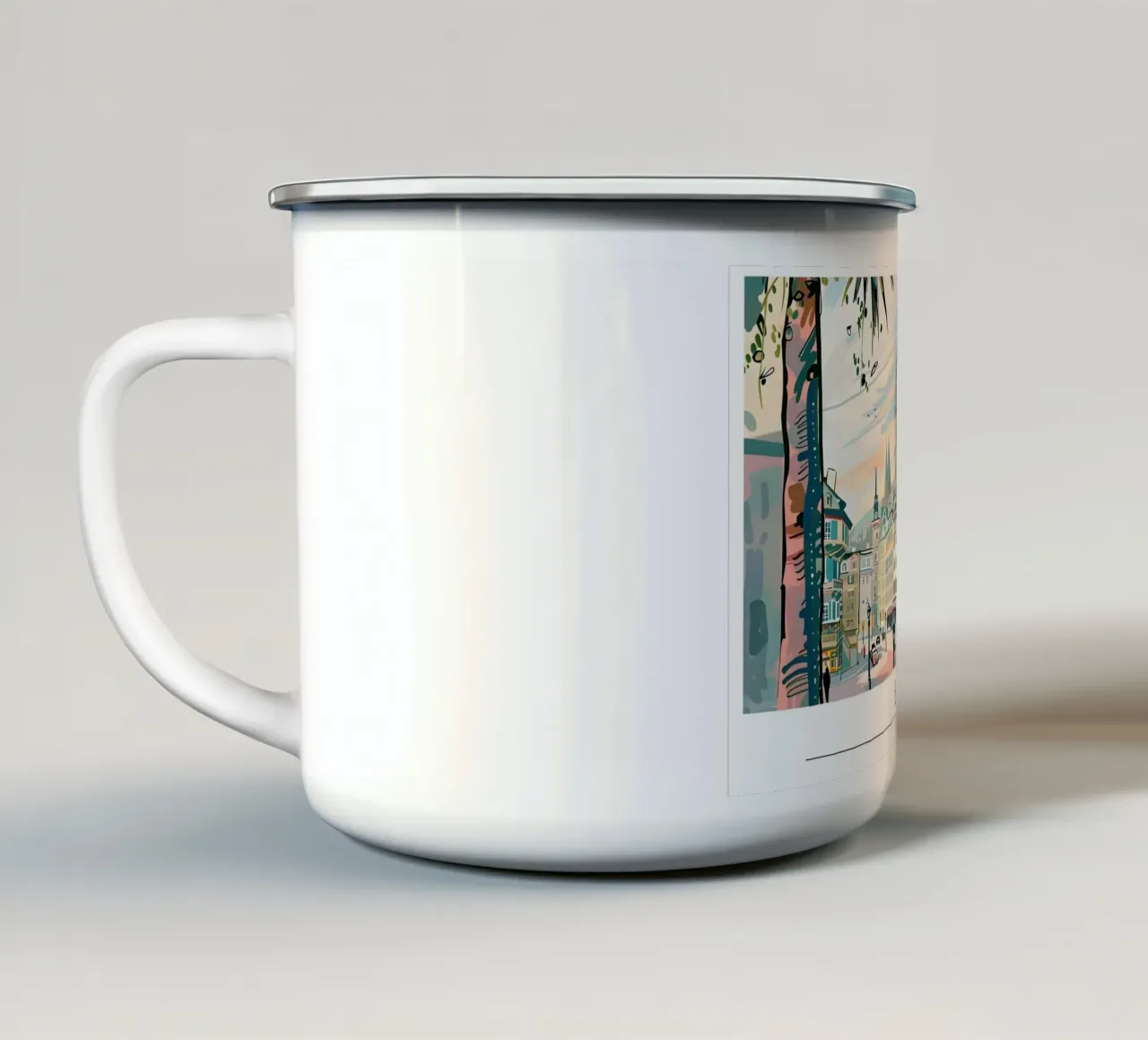 Poster di viaggio retrò della città vecchia di Berna tazza in smalto da homdeco