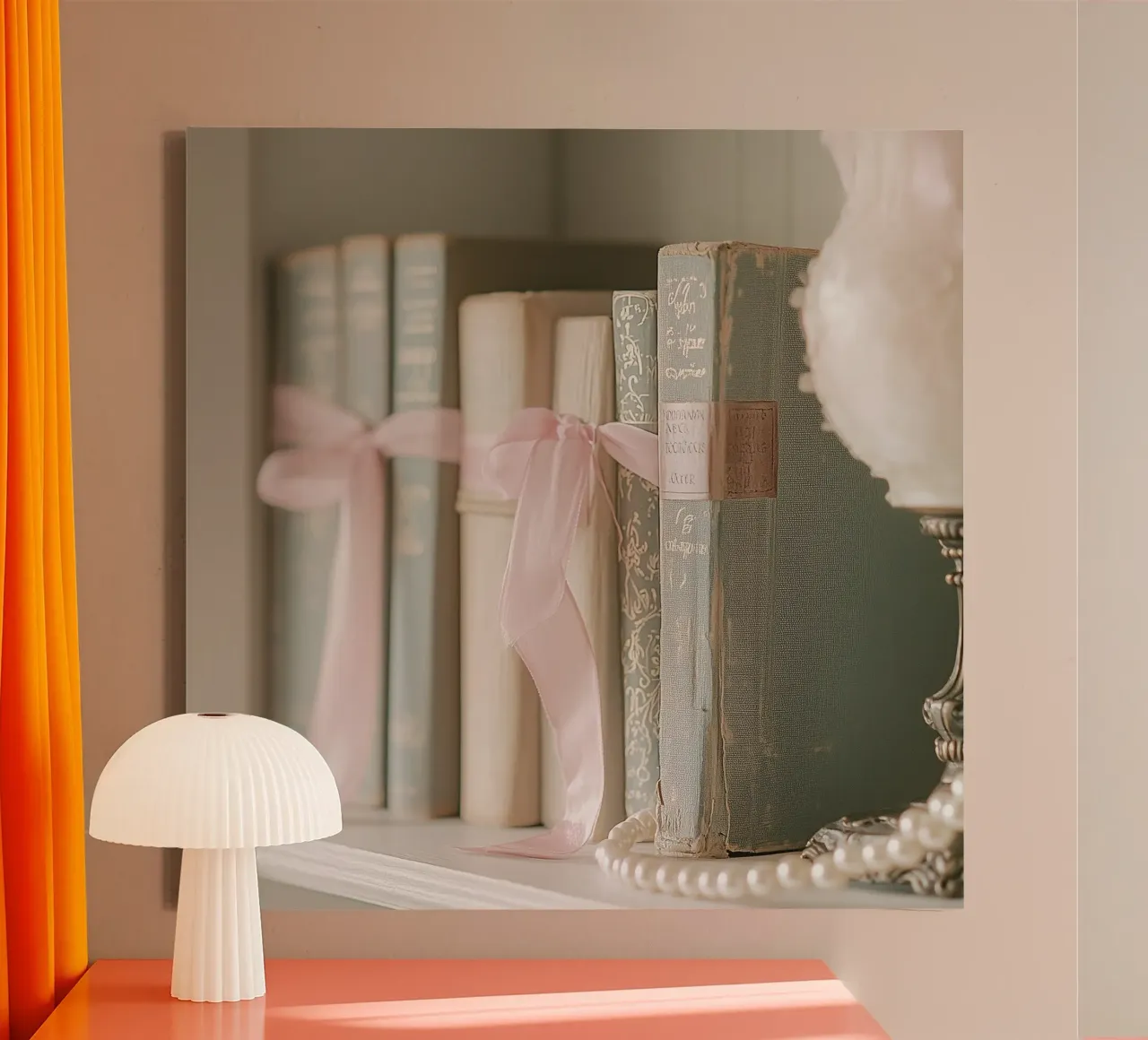 Sussurri in rosa tela con Cornice a cassetta da StillVibe Home