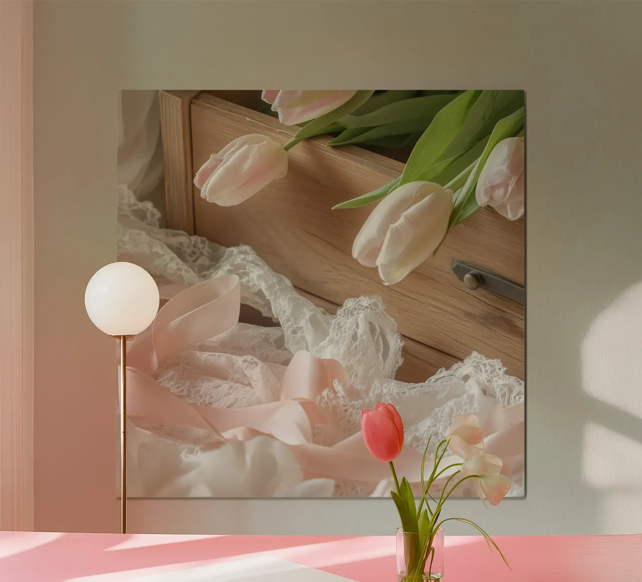 Sussurri in rosa poster con telaio in plastica da StillVibe Home