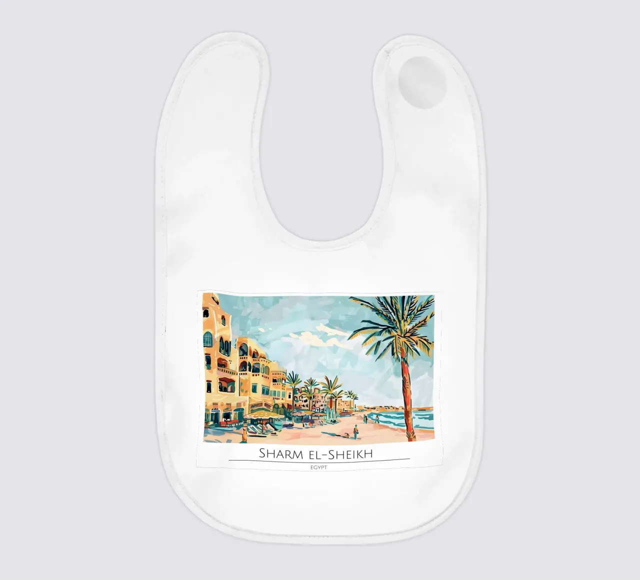 Poster da spiaggia retrò Sharm El-Sheikh Egitto bavaglino da homdeco