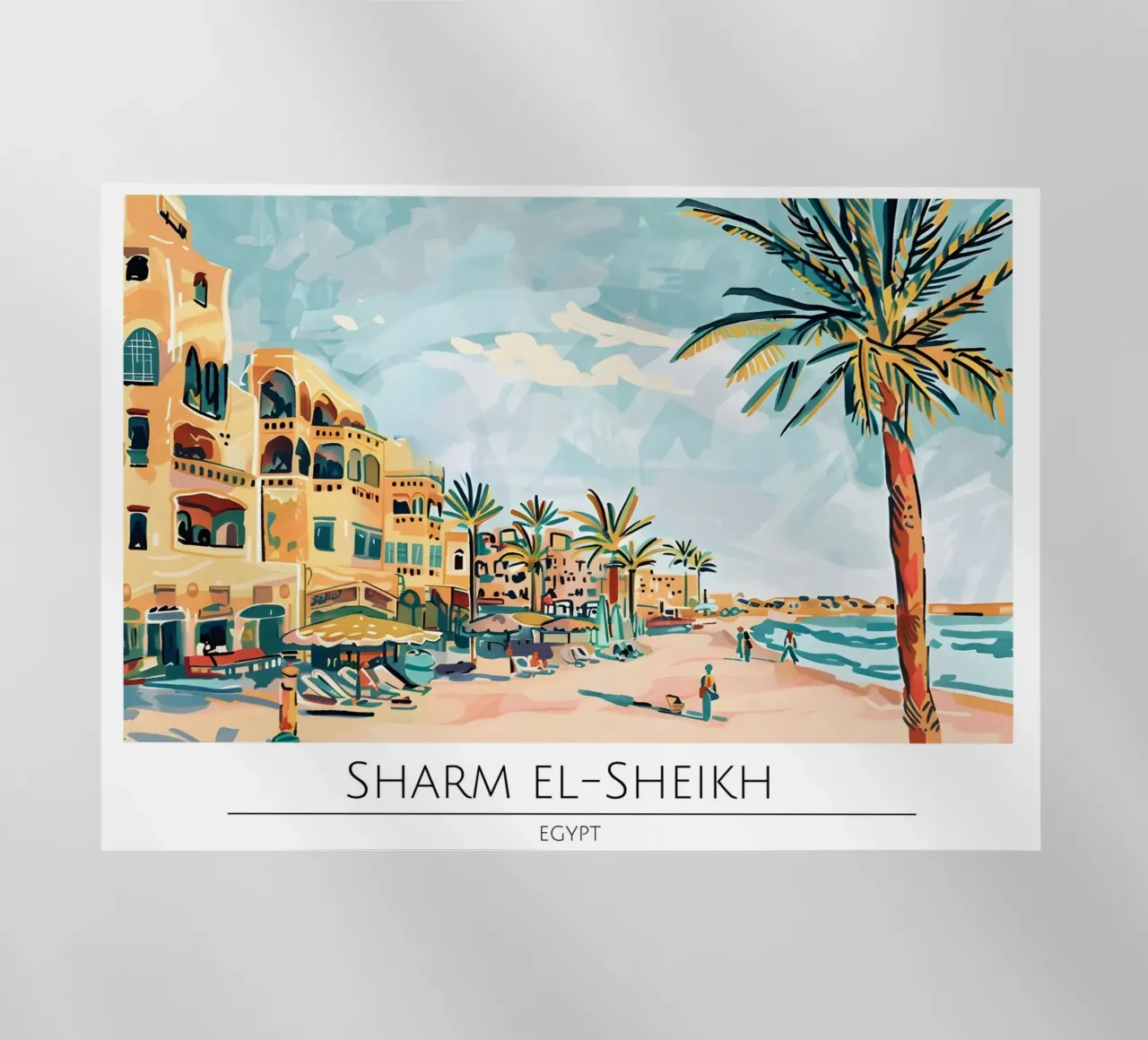 Poster da spiaggia retrò Sharm El-Sheikh Egitto pellicola backlit da homdeco