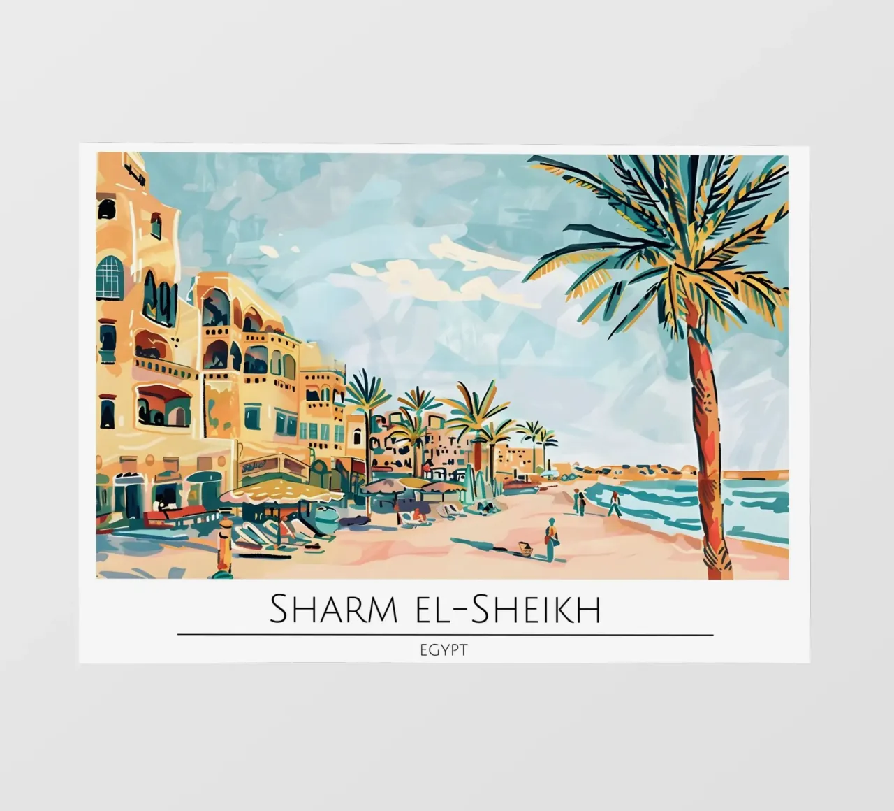 Poster da spiaggia retrò Sharm El-Sheikh Egitto pellicola backlit da homdeco