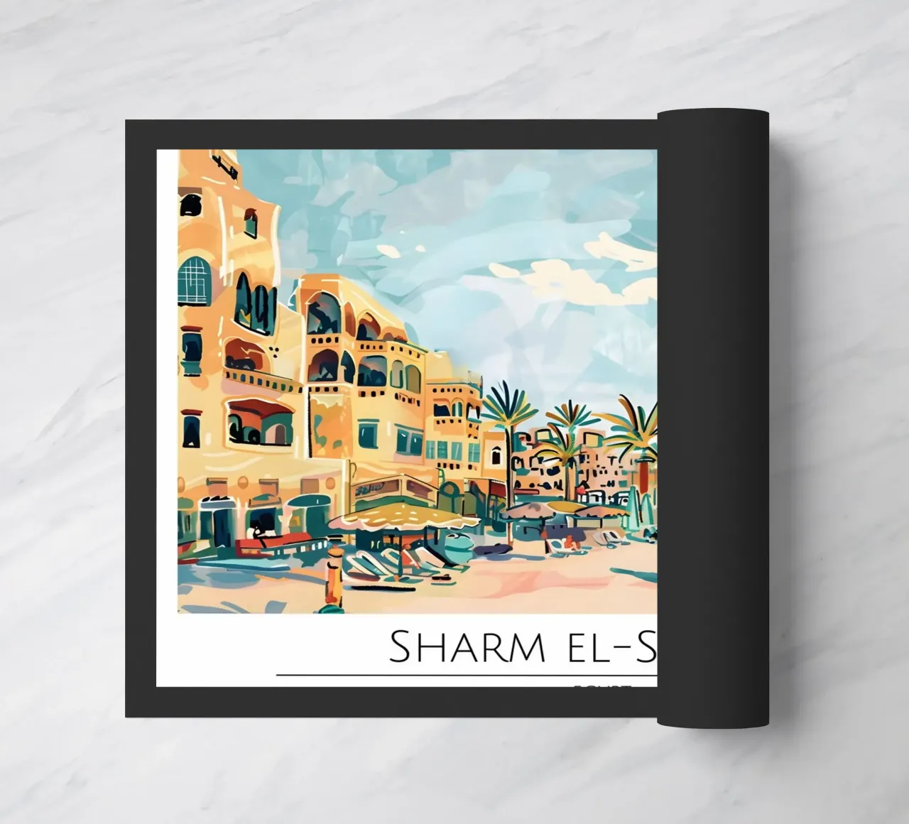 Poster da spiaggia retrò Sharm El-Sheikh Egitto zerbino da homdeco