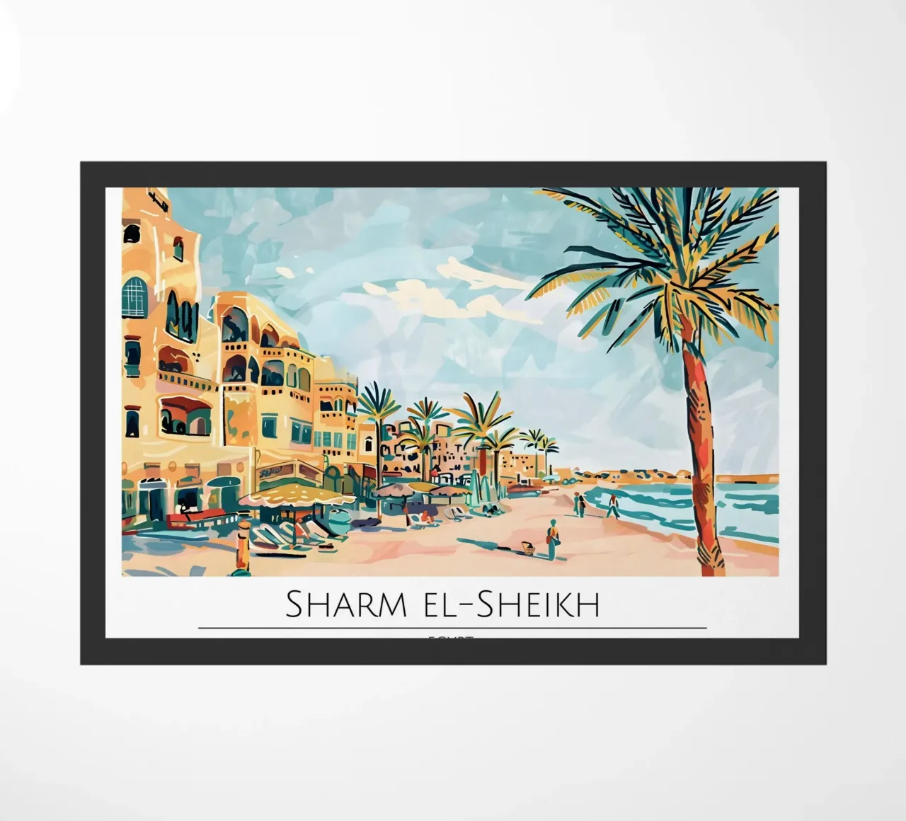 Poster da spiaggia retrò Sharm El-Sheikh Egitto zerbino da homdeco