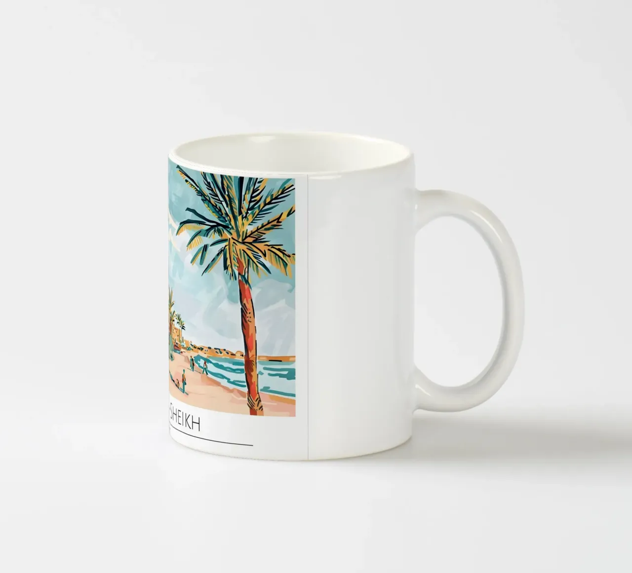 Poster da spiaggia retrò Sharm El-Sheikh Egitto tazza in ceramica da homdeco