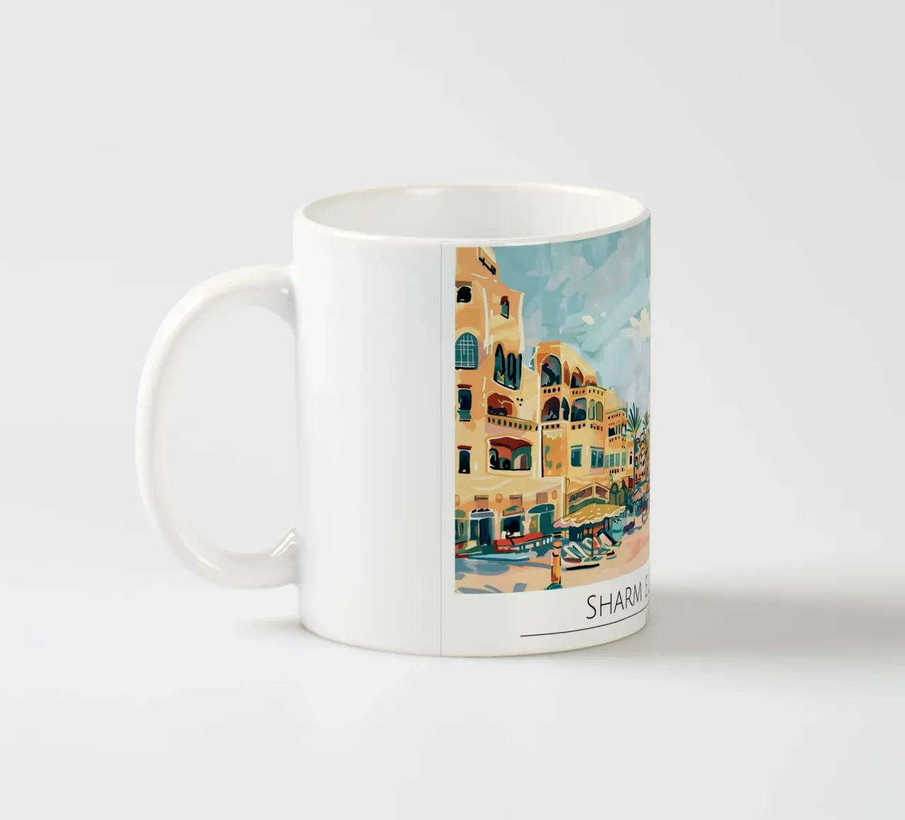 Poster da spiaggia retrò Sharm El-Sheikh Egitto tazza in ceramica da homdeco