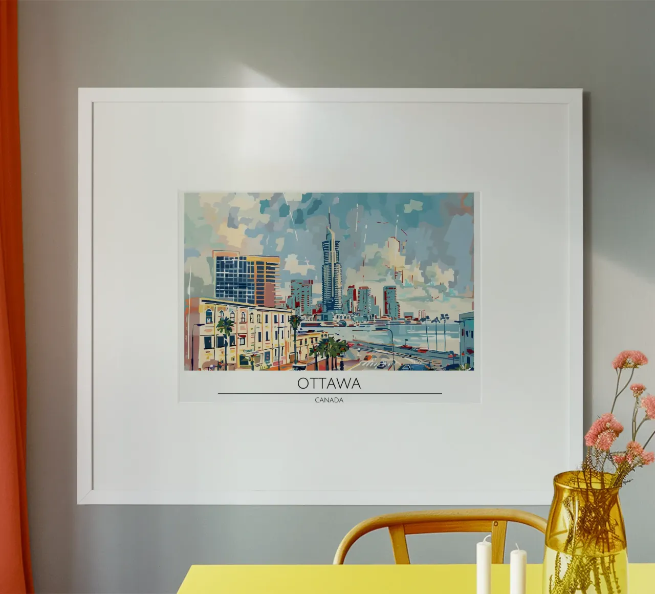Poster di viaggio retro di Ottawa Canada Skyline poster da homdeco