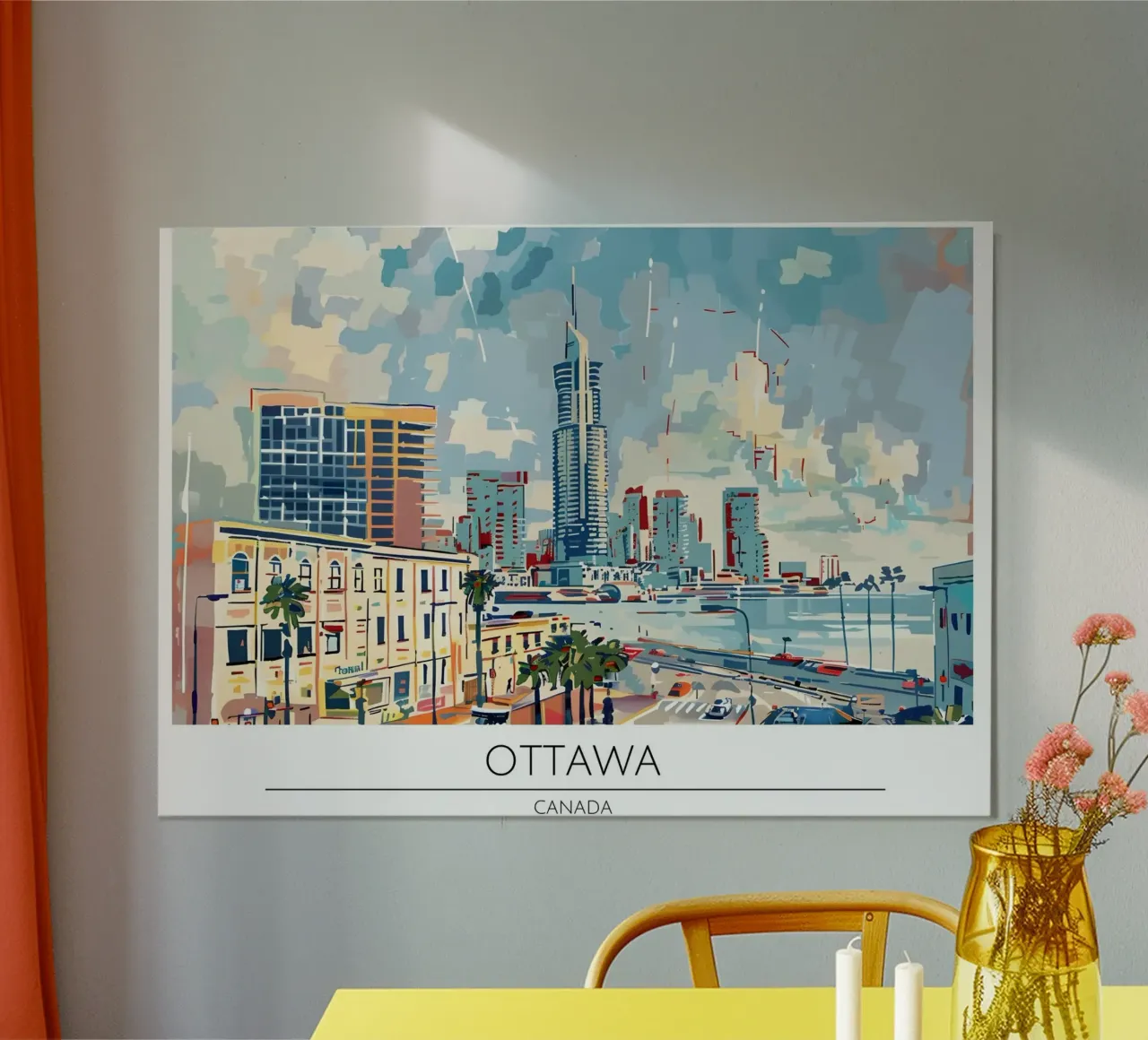Poster di viaggio retro di Ottawa Canada Skyline poster da homdeco