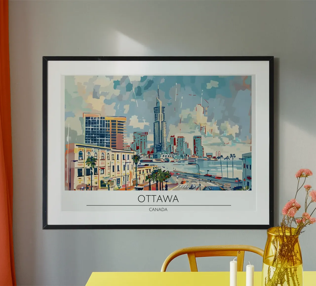 Poster di viaggio retro di Ottawa Canada Skyline poster da homdeco