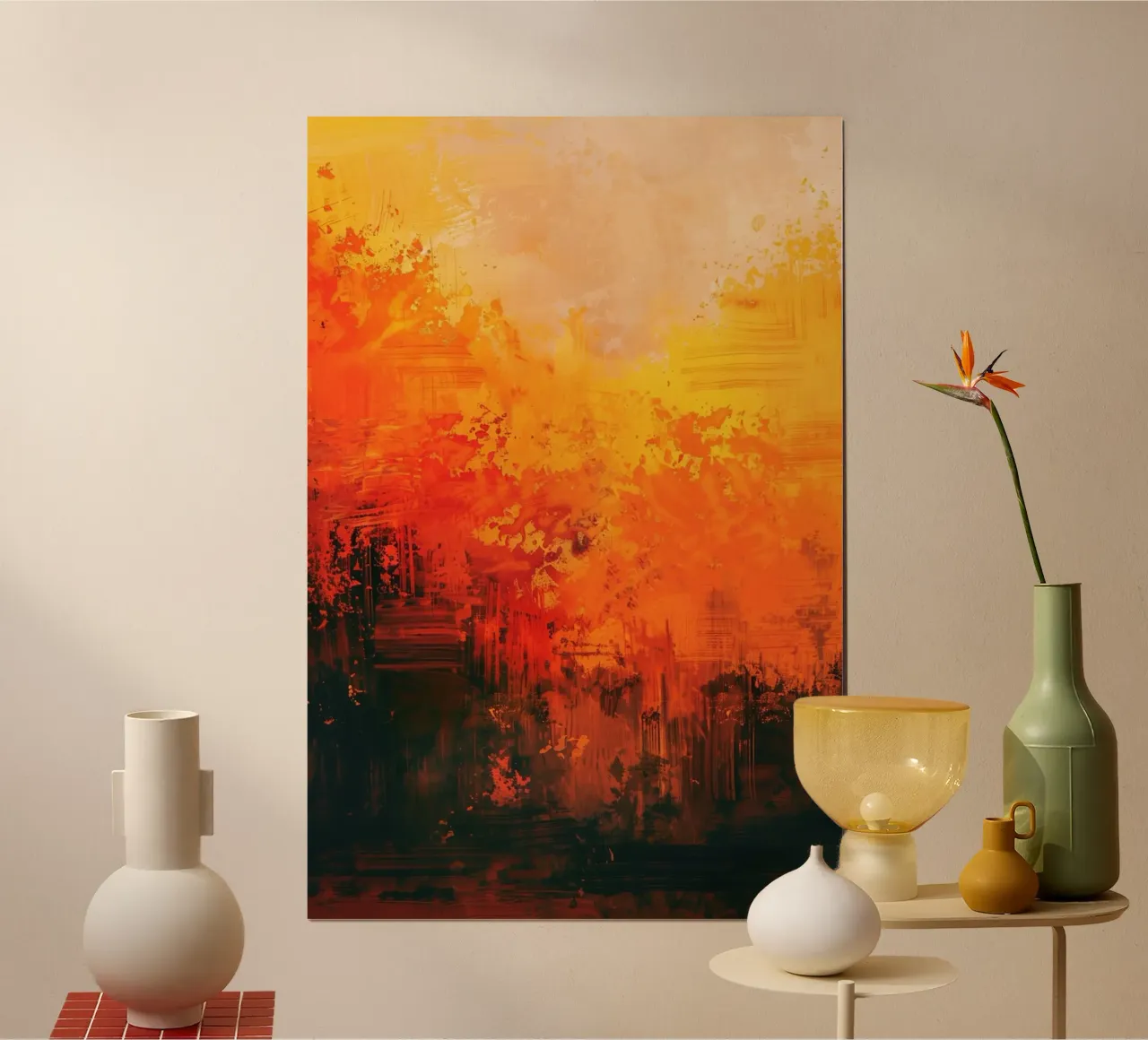 Fiery Horizons poster con telaio in plastica da Mosaic Dialogue
