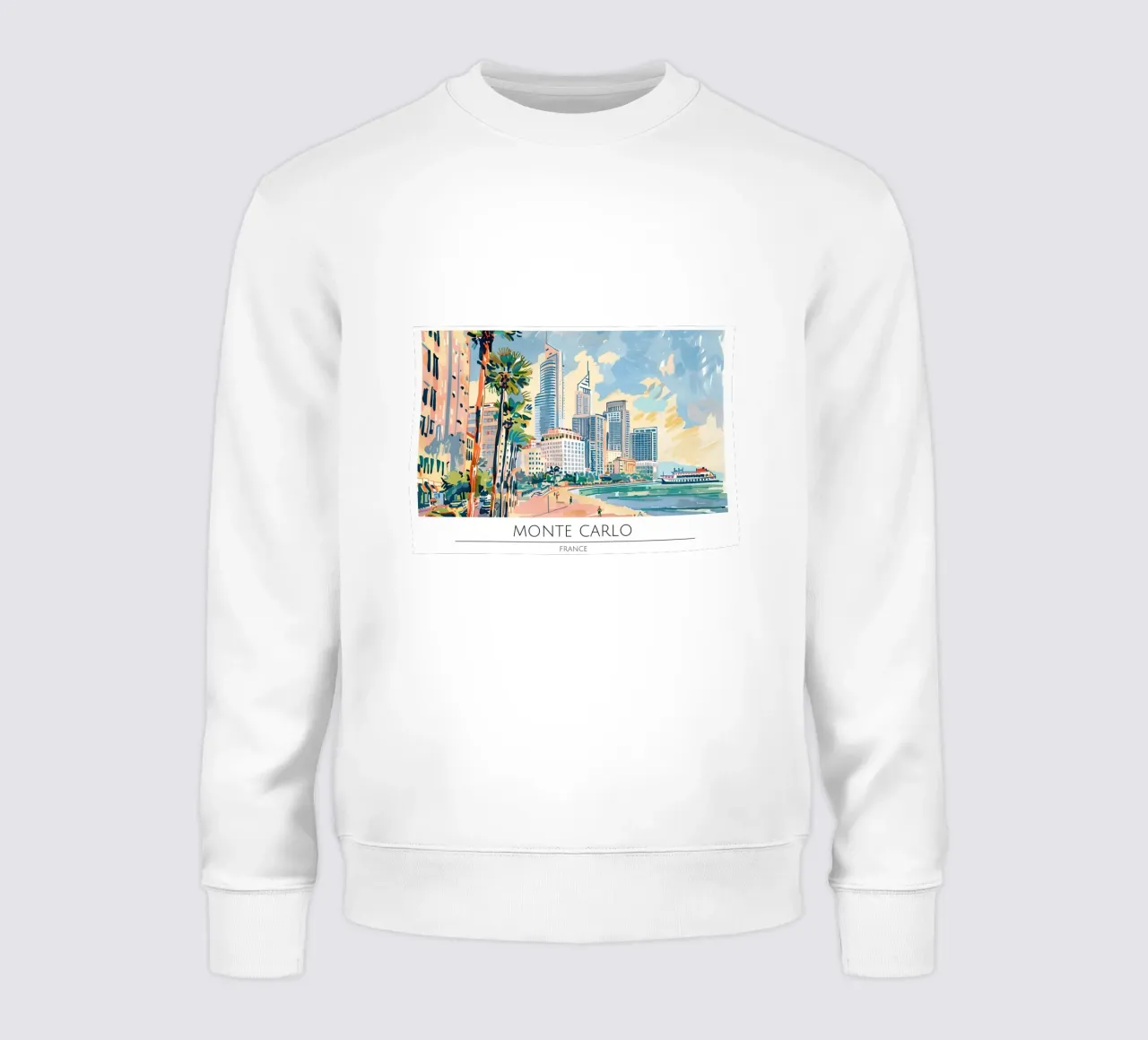 Monte Carlo Monaco Skyline Retro Poster felpa da homdeco