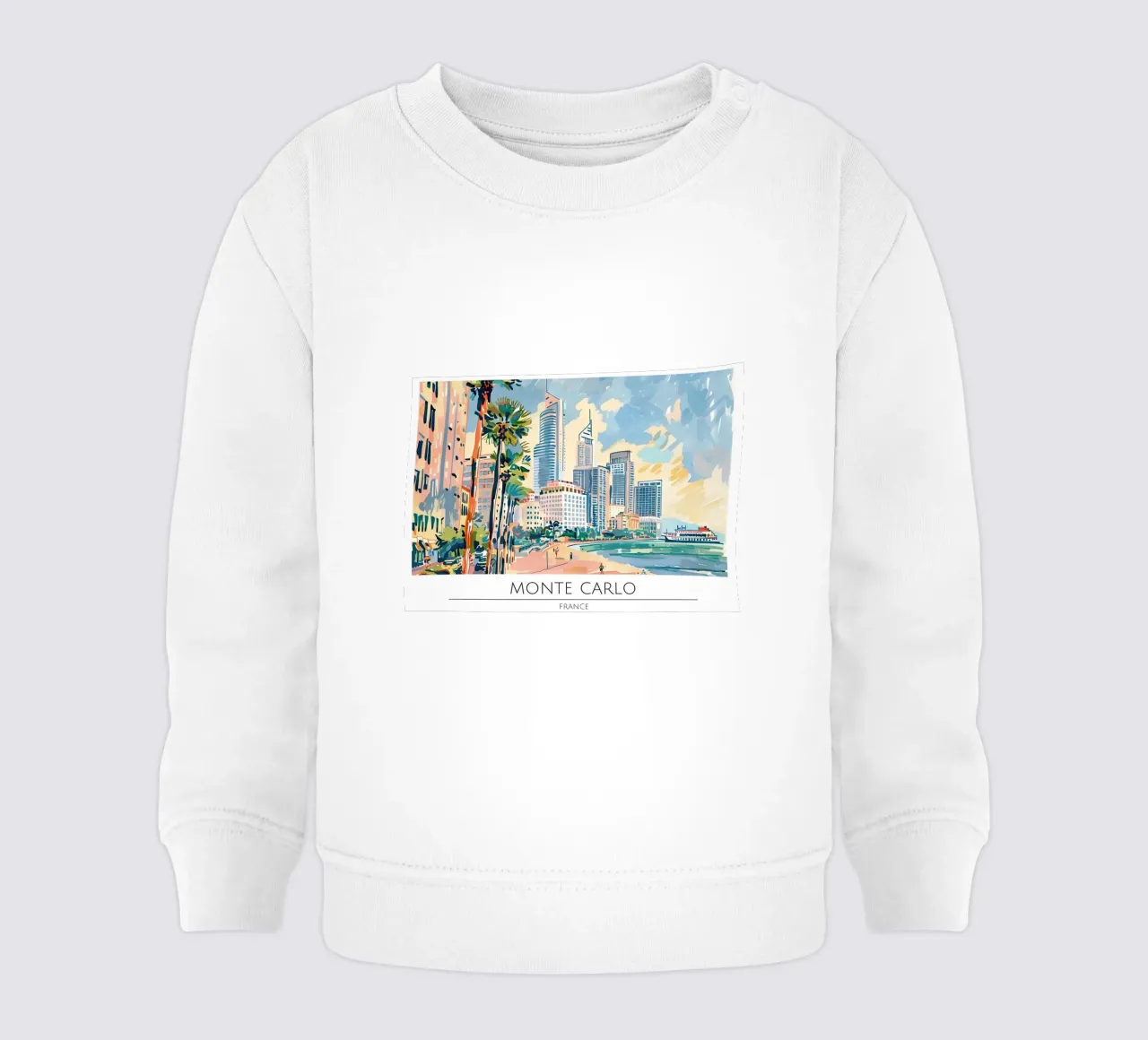 Monte Carlo Monaco Skyline Retro Poster felpa neonato da homdeco
