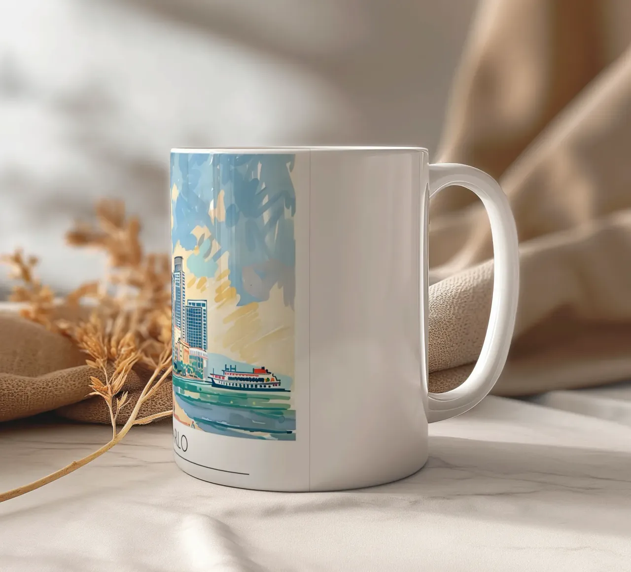 Monte Carlo Monaco Skyline Retro Poster tazza in ceramica da homdeco
