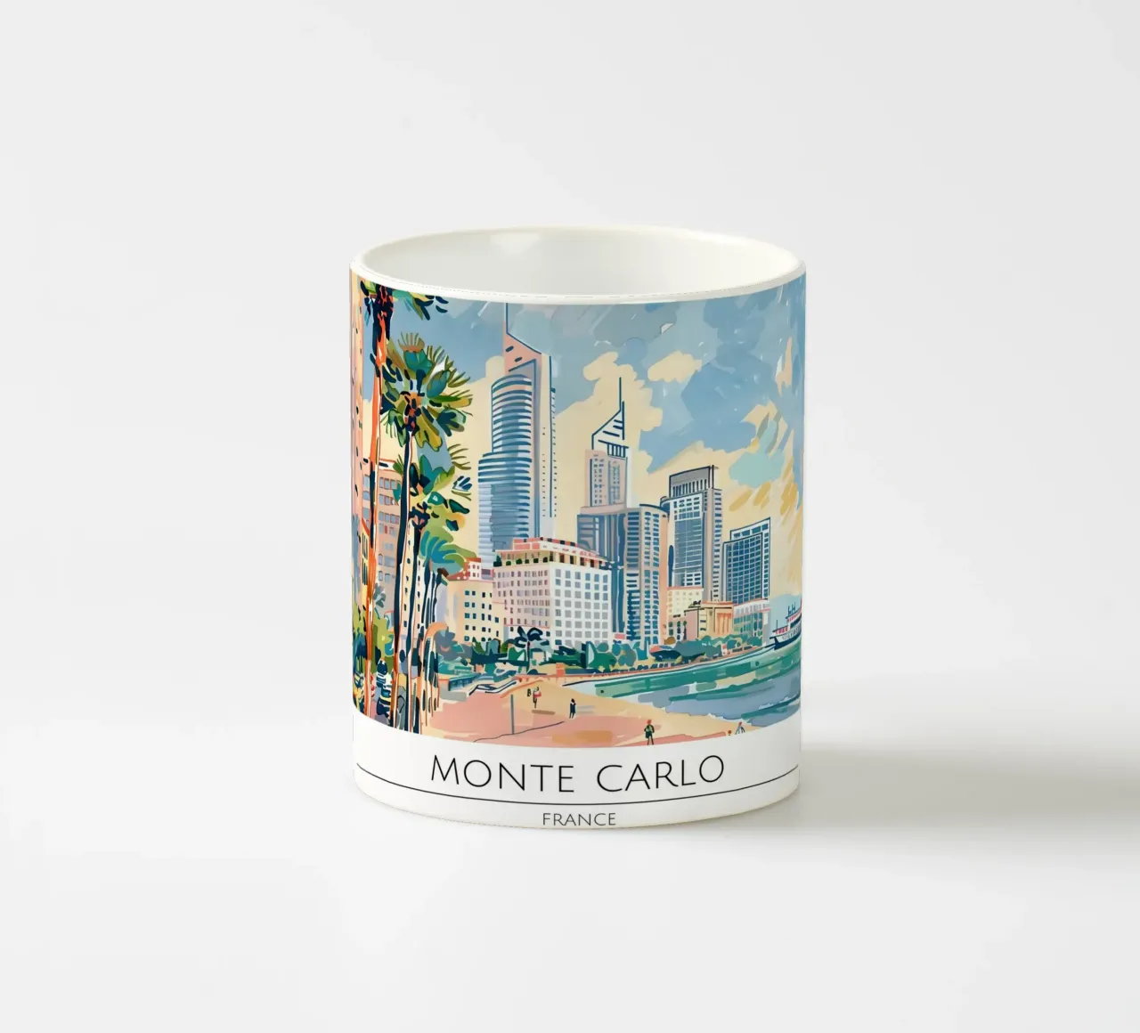 Monte Carlo Monaco Skyline Retro Poster tazza in ceramica da homdeco
