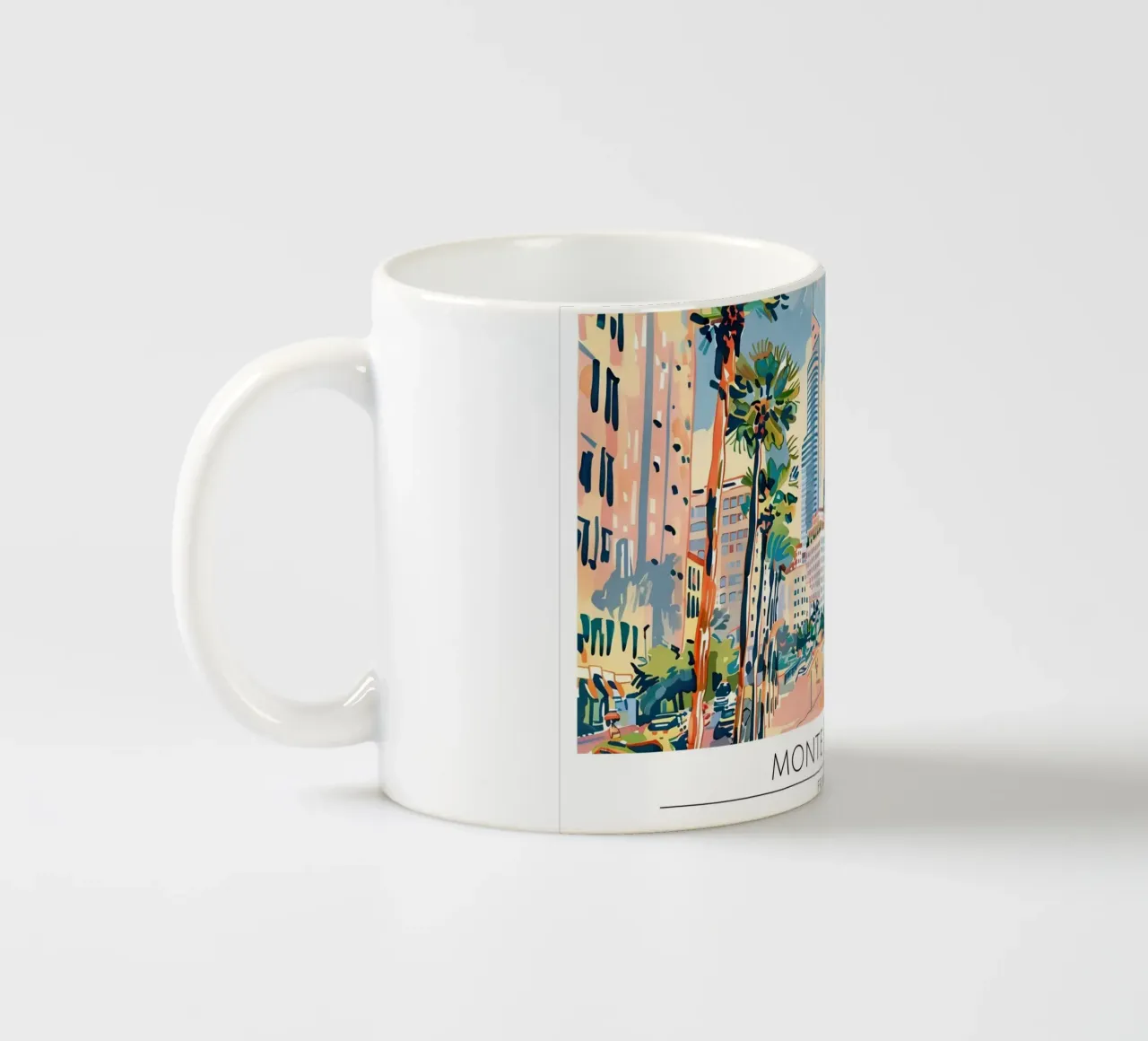 Monte Carlo Monaco Skyline Retro Poster tazza in ceramica da homdeco