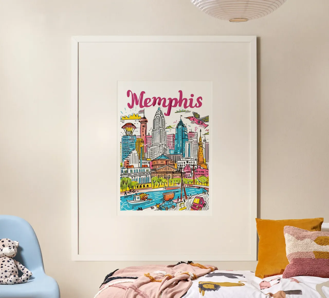 Poster della città a cartoni animati di Memphis Tennessee poster da homdeco