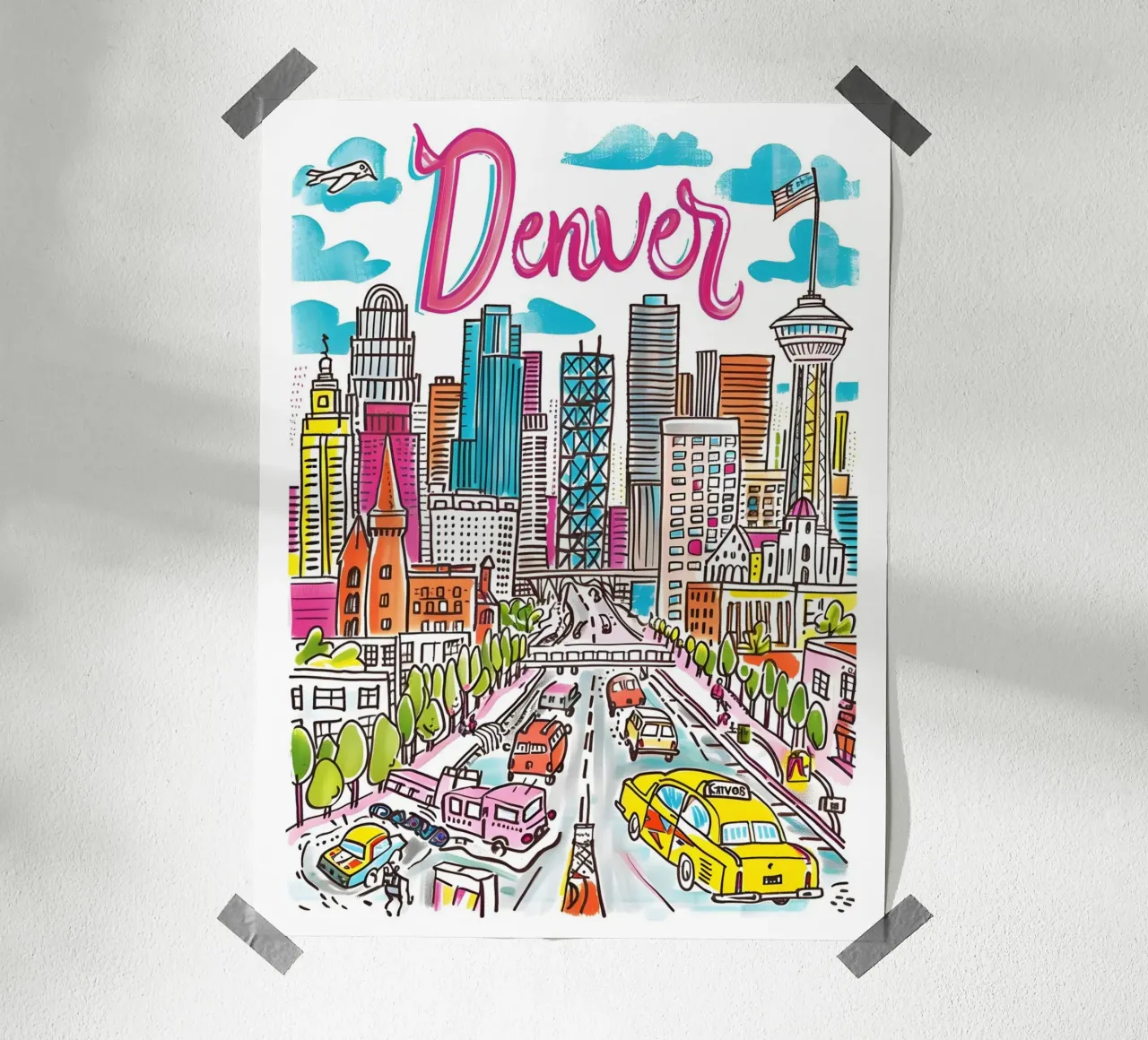 Poster della città di Denver Colorado poster da homdeco