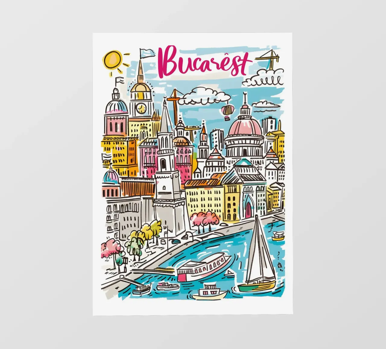 Poster della città di Bucarest Romania pellicola backlit da homdeco