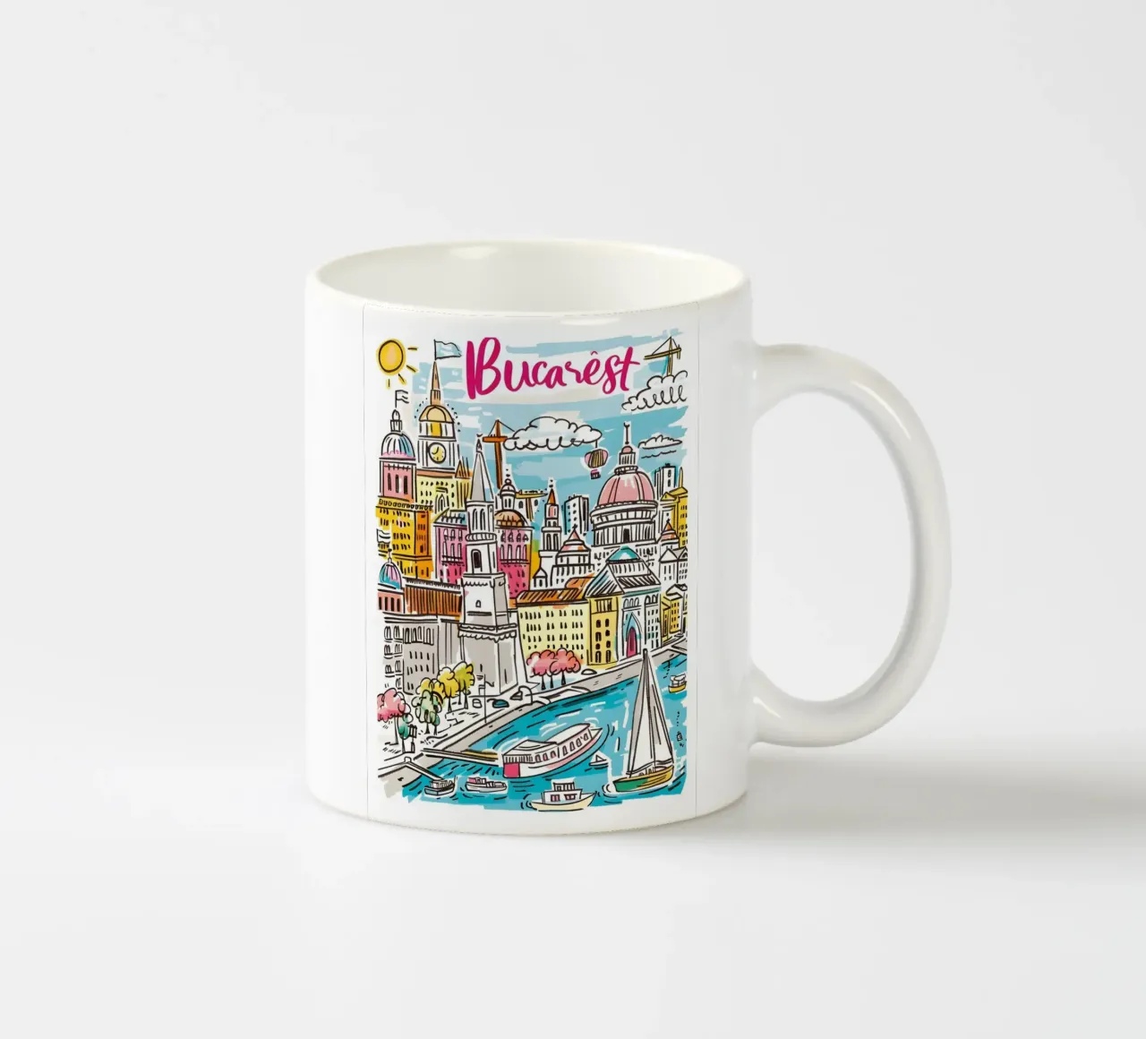 Poster della città di Bucarest Romania tazza in ceramica da homdeco
