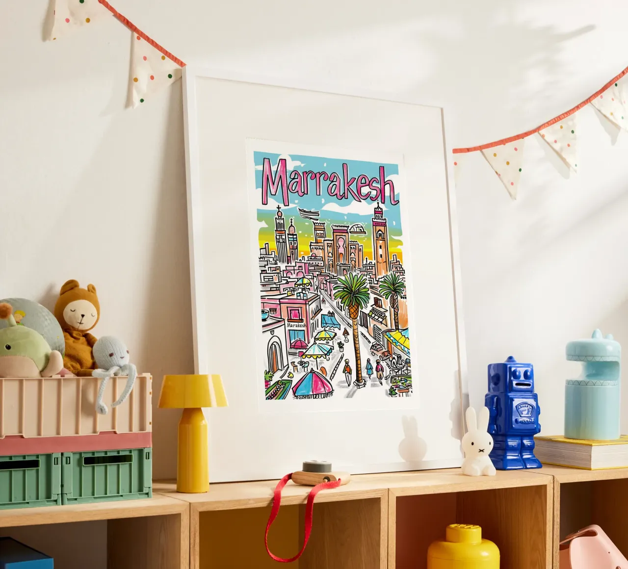 Poster della città di Marrakesh Marocco poster con telaio in alluminio da homdeco
