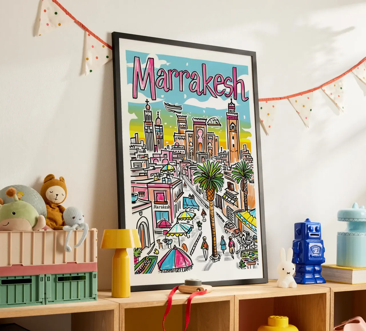Poster della città di Marrakesh Marocco poster con telaio in alluminio da homdeco