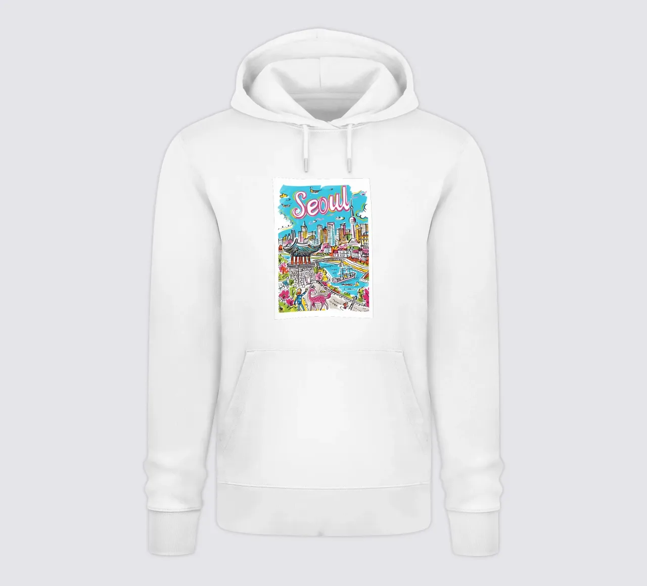Poster della città di Seul, Corea del Sud felpa con cappuccio da homdeco