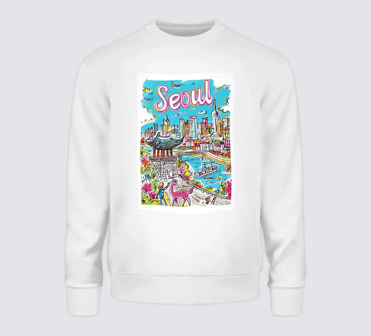 Poster della città di Seul, Corea del Sud felpa da homdeco