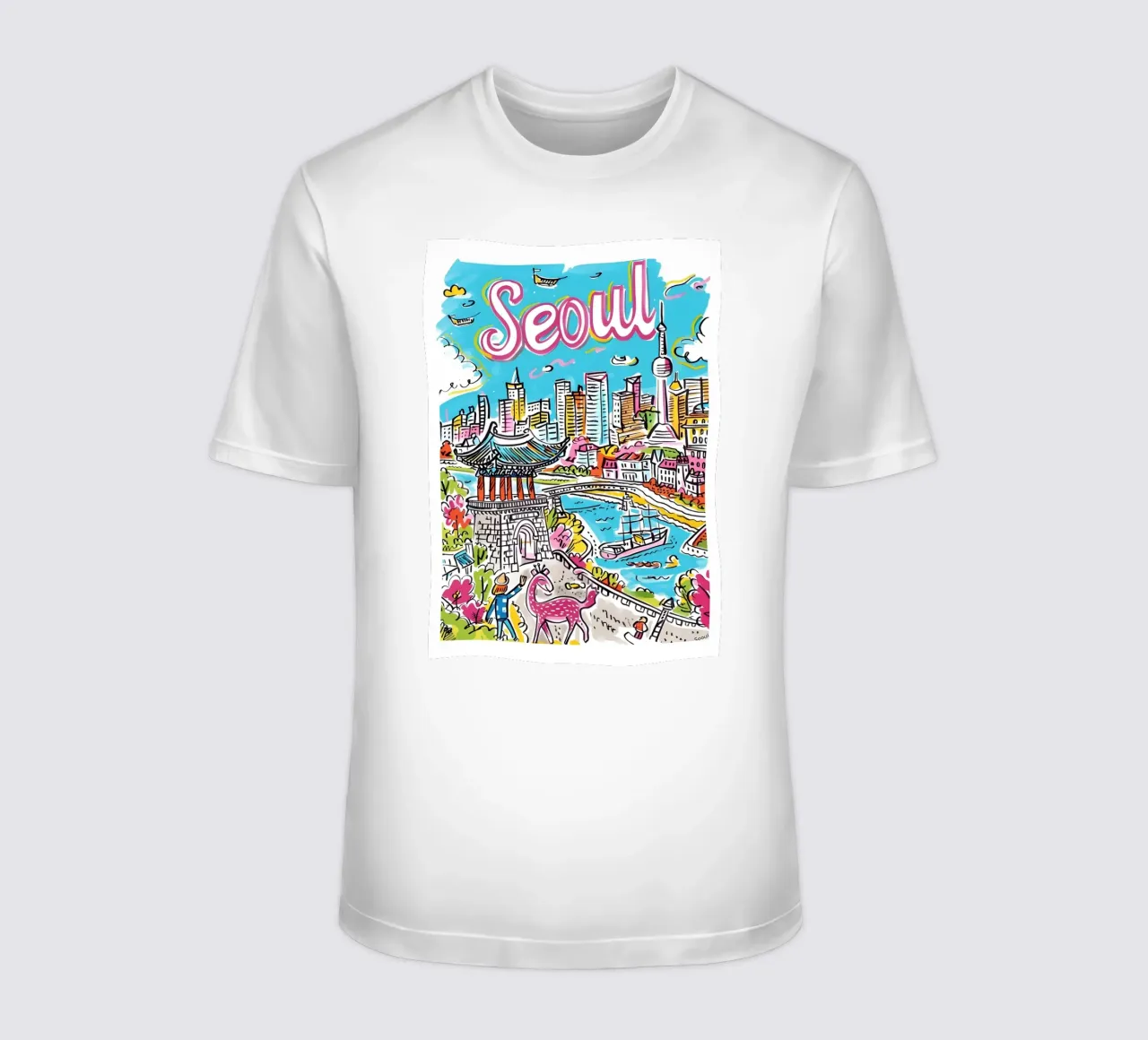 Poster della città di Seul, Corea del Sud t-shirt da homdeco