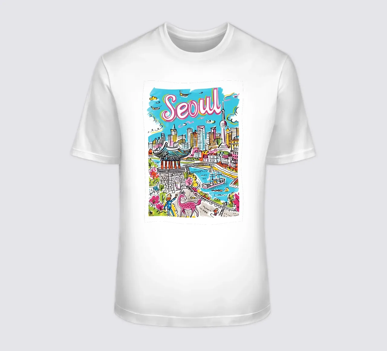 Poster della città di Seul, Corea del Sud t-shirt da homdeco