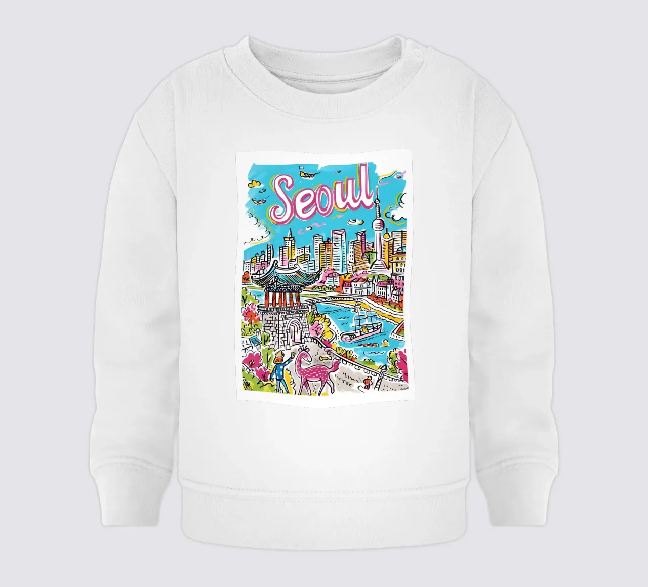 Poster della città di Seul, Corea del Sud felpa neonato da homdeco