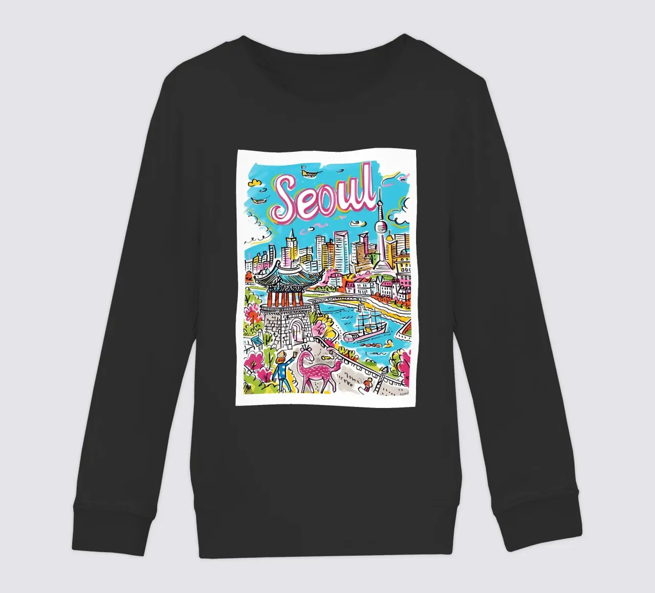 Poster della città di Seul, Corea del Sud felpa bambino da homdeco