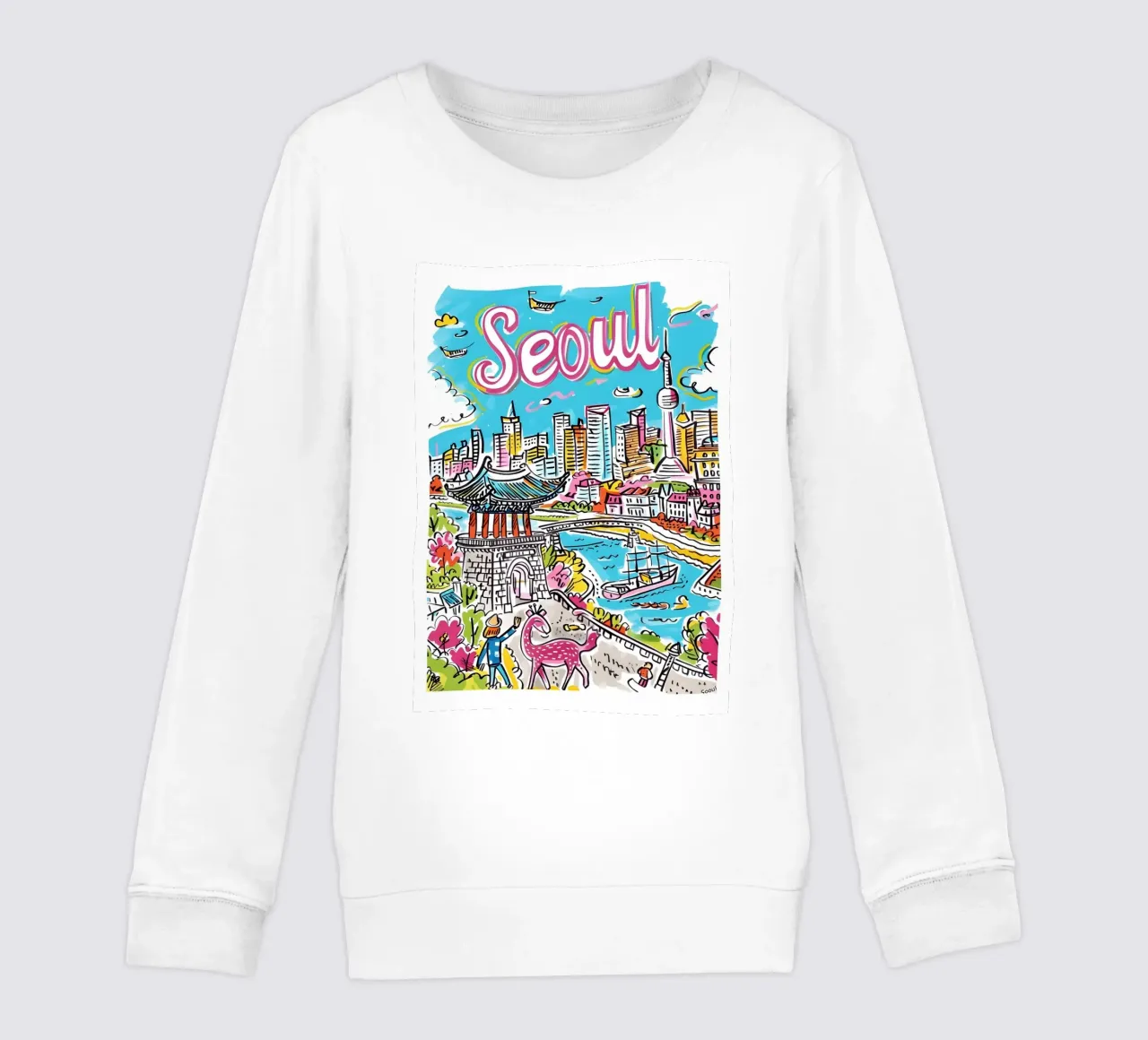 Poster della città di Seul, Corea del Sud felpa bambino da homdeco