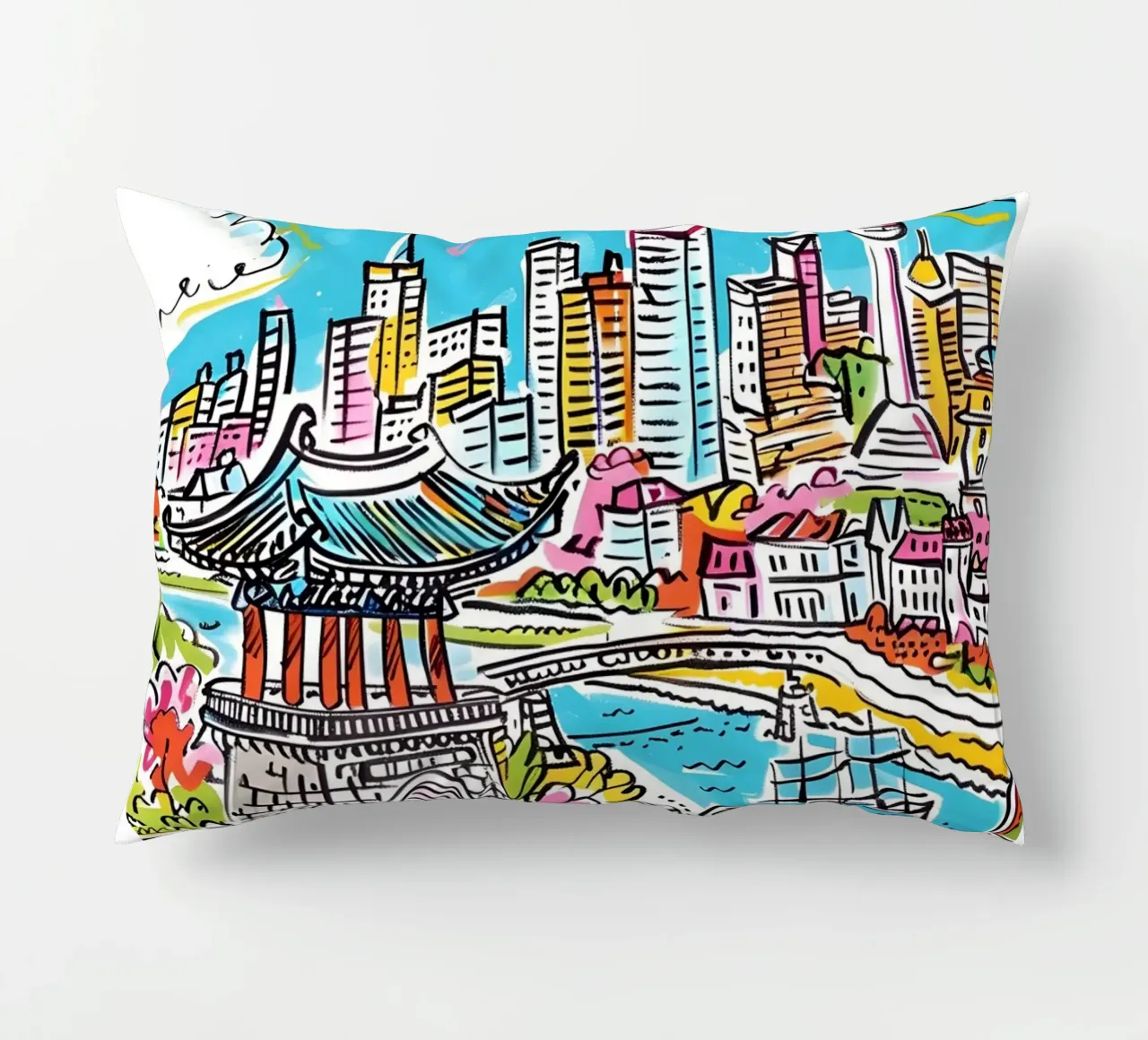 Poster della città di Seul, Corea del Sud cuscino da homdeco